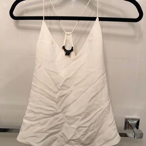 Jcrew White racer black silk tank